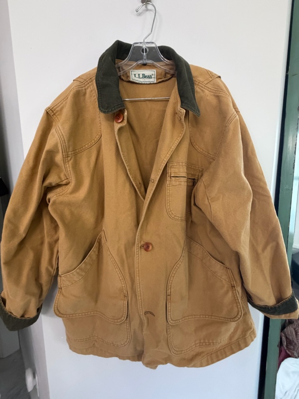 Vintage LL Bean Khaki Canvas Work Jacket w/ Primaloft Liner Outdoor Workwear - Picture 8 of 10